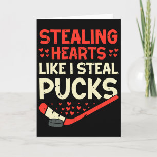 Tarjeta Hockey del Día de San Valentín para niños para niñ