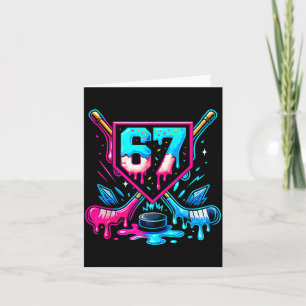 Tarjeta Hockey Drip 6 7 Número 67 Seis Siete Meme Hombres 