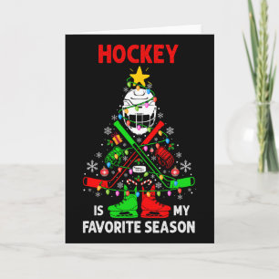 Tarjeta Hockey Es Mi Estación Favorita del Árbol de Navida