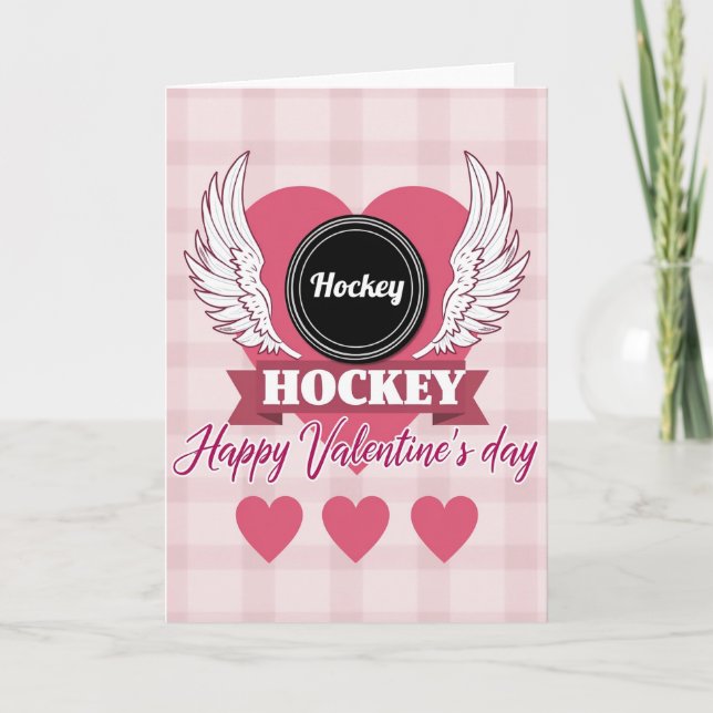 Tarjeta Hockey Love Valentines Day Card (Anverso)
