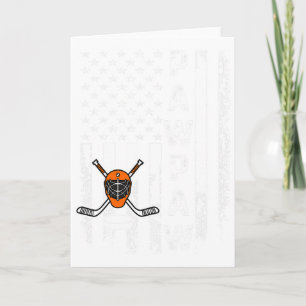 Tarjeta Hockey Pawpaw Bandera Americana Vintage Navidad Xm