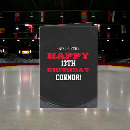 Tarjeta Hockey Puck Añadir tu nombre y año cumpleaños