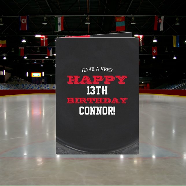 Tarjeta Hockey Puck Añadir tu nombre y año cumpleaños (Subido por el creador)