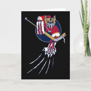 Tarjeta Hockey Puma León Gato Hielo Bestia de la Jungla Po