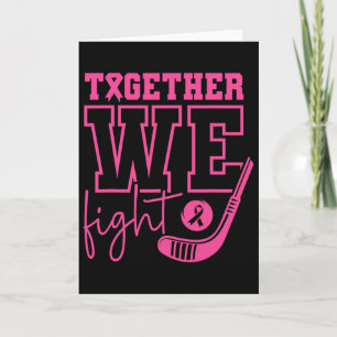 Tarjeta Hockey Rosa Juntos Luchamos Conciencia del Cáncer