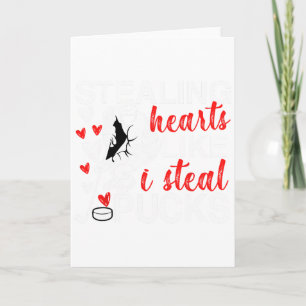 Tarjeta Hockey San Valentines Robando Corazones Como Yo Ro
