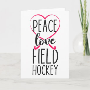 Tarjeta Hockey sobre césped Corazón Paz Amor Hockey sobre