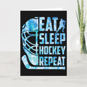 Tarjeta Hockey sobre Hielo Come Duerme Hockey Repite Diver