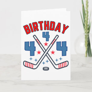 Tarjeta Hockey sobre hielo Cumpleaños de cuatro años niño 
