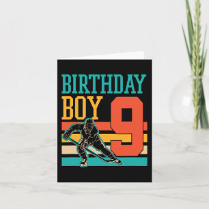 Tarjeta Hockey sobre hielo de 9 años Tema 9 de la fiesta d