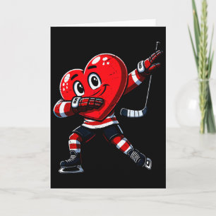 Tarjeta Hockey sobre hielo Día de San Valentín Corazón Dab