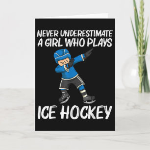 Tarjeta Hockey sobre hielo divertido para niñas niños camp
