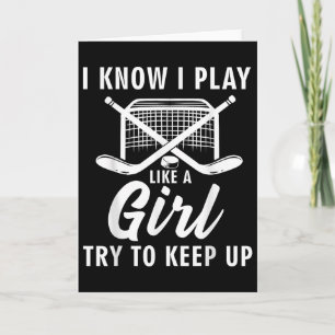 Tarjeta Hockey sobre hielo genial para mujeres y chicas am