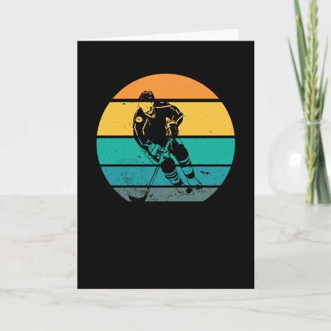 Tarjeta Hockey sobre hielo | Idea retro de regalo del juga (Anverso)