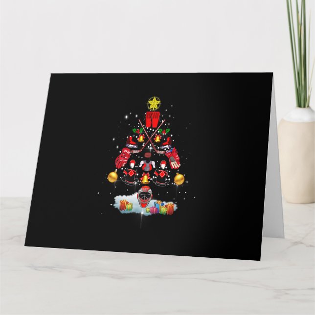Tarjeta Hockey sobre hielo Ornamento de Navidad Árbol dive (Anverso)