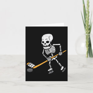 Tarjeta Hockey sobre hielo Skeleton Halloween Disstuve Spo
