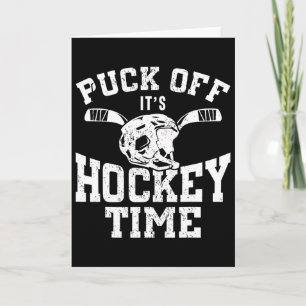 Tarjeta Hockey sobre hielo vintage juego de palabras fuera