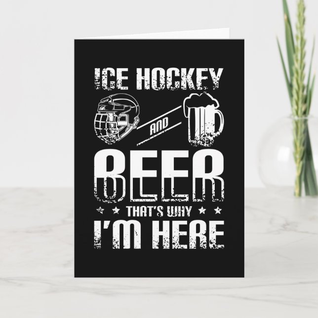 Tarjeta Hockey Sobre Hielo Y Cerveza (Anverso)