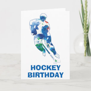 Tarjeta Hockey sobre hierba feliz cumpleaños