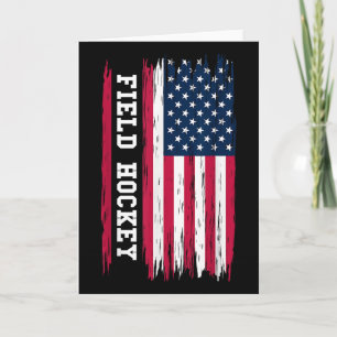 Tarjeta Hockey sobre hierba Usa bandera americana jugador