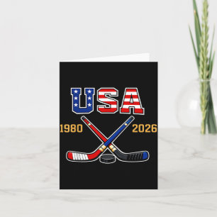 Tarjeta Hockey Vintage Usa Bastones Cruzados 1982 2026