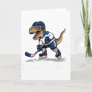 Tarjeta Hockeysaurus Dinosaurio Divertido Hockey Niños Hoc