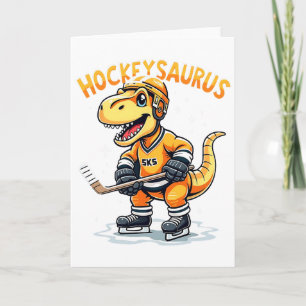 Tarjeta Hockeysaurus Funnydinosaur Hockey Niños Hockey Niñ