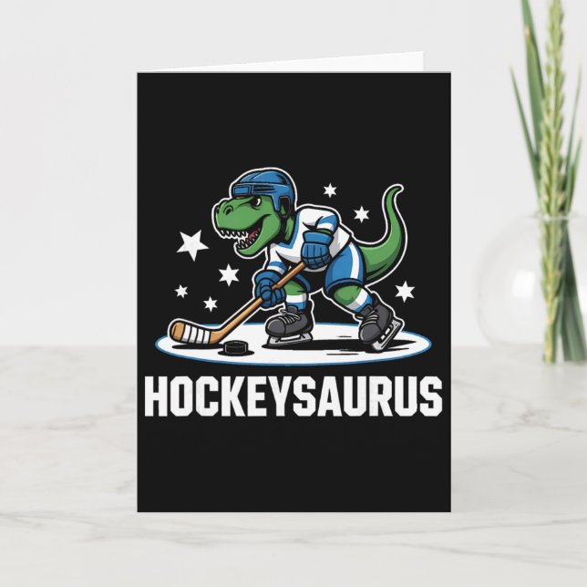 Tarjeta Hockeysaurus T-rex Hockey Dinosaurio _1  (Anverso)