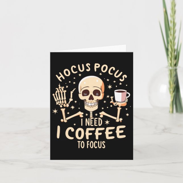 Tarjeta Hocus Pocus Necesito Café Para Centrarme En El Fun (Anverso)