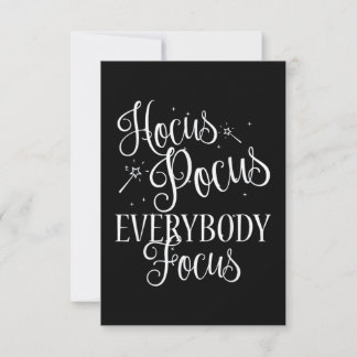 Tarjeta Hocus Pocus Todo El Mundo Enfoca Al Profesor