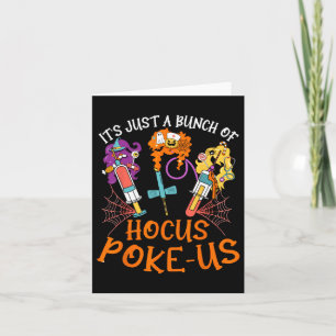 Tarjeta Hocus Poke-us Enfermera de Brujas Halloween Labora