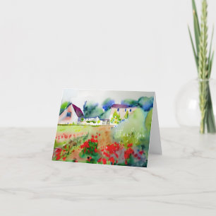 Tarjeta Hogar campestre acuarela personalizable