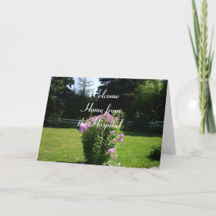 Tarjeta Hogar de las flores rosadas del hospital-Bonito
