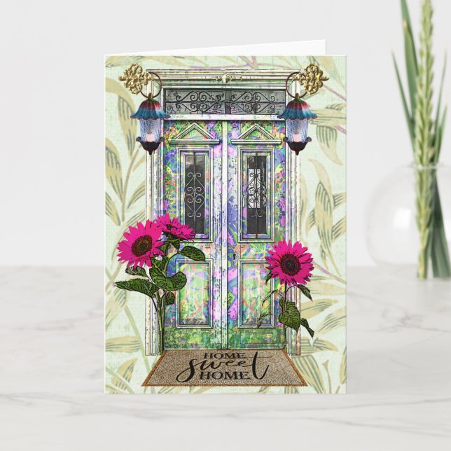 Tarjeta Hogar dulce hogar hogar cálido puerta de hadas (Anverso)