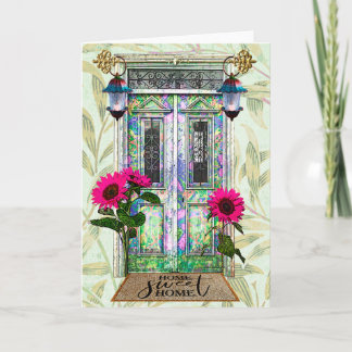 Tarjeta Hogar dulce hogar hogar cálido puerta de hadas