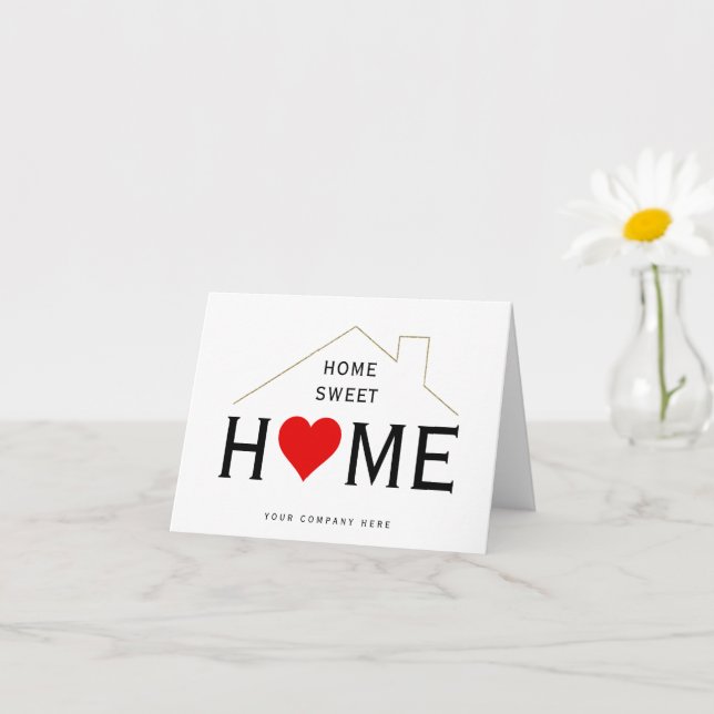 Tarjeta Hogar Dulce Hogar Inmobiliaria Nuevo Propietario (Planta pequeña)