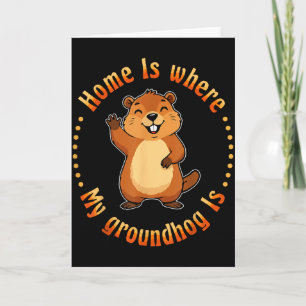 Tarjeta Hogar Es Donde Está Mi Marmota Animal Roedor Suelo