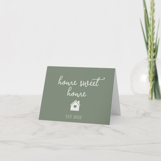 Tarjeta Hogar inmobiliario verde dulce hogar nuevo propiet (Anverso)