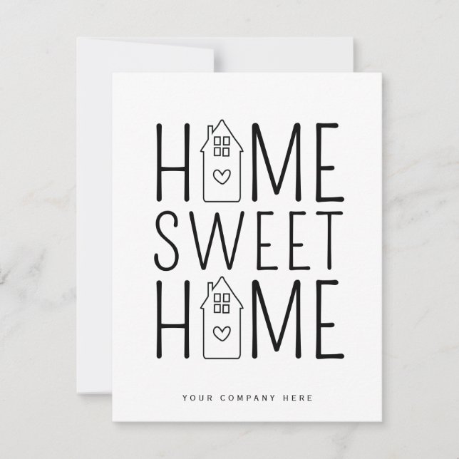 Tarjeta Hogar Sweet Home Real Estate Heart House (Anverso)