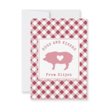 Hogs & Kisses Foto Gingham Classroom Valentine