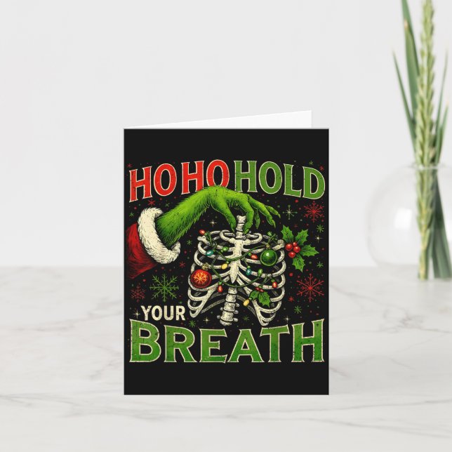 Tarjeta Hoho Hold Your Breath Funny Nurse Christmas  (Anverso)