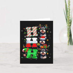 Tarjeta Hohoho Schnauzer Dog Santa Elf Gorra Reindeo Chris