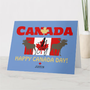 Tarjeta Hoja de arce de Canadá, feliz día de la canadá, 1