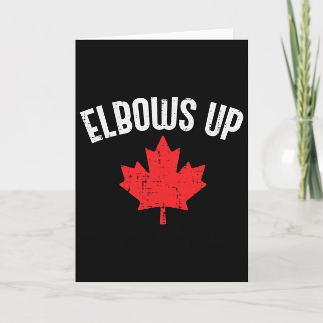 Tarjeta Hoja de Arce Levanta el Codo Canadá Divertido Hock (Anverso)