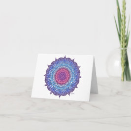 Tarjeta Hoja de Flor Púrpura Mandala