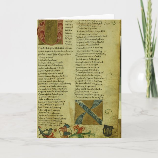 Tarjeta Hoja de la inscripción de Martin Luther (Anverso)