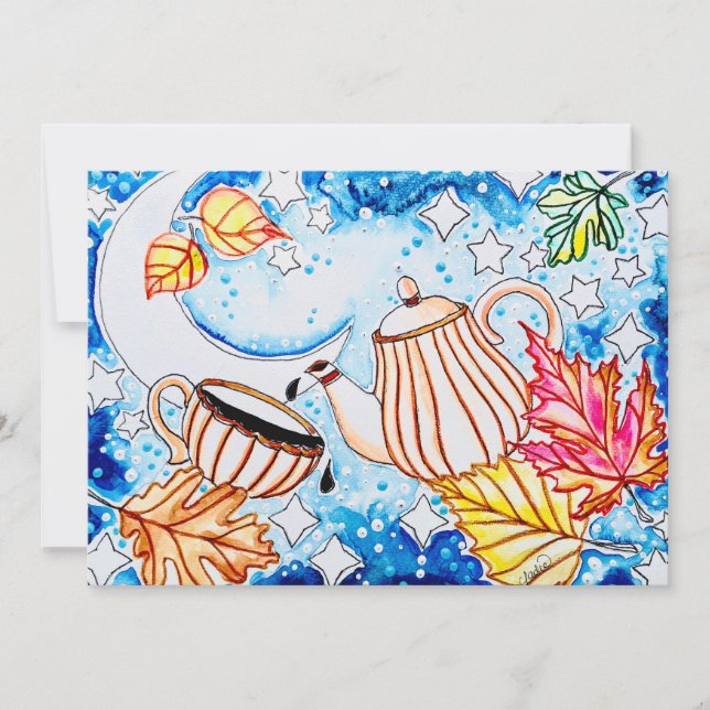 Tarjeta Hoja de Otoño (Anverso)