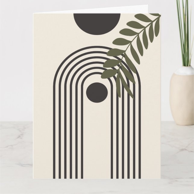 Tarjeta Hoja de Palma de Arcoíris Sol, Arte Geométrico Abs (Anverso)