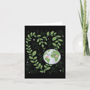 Tarjeta Hoja de Planta Ambiental Heart Earth Day 2025