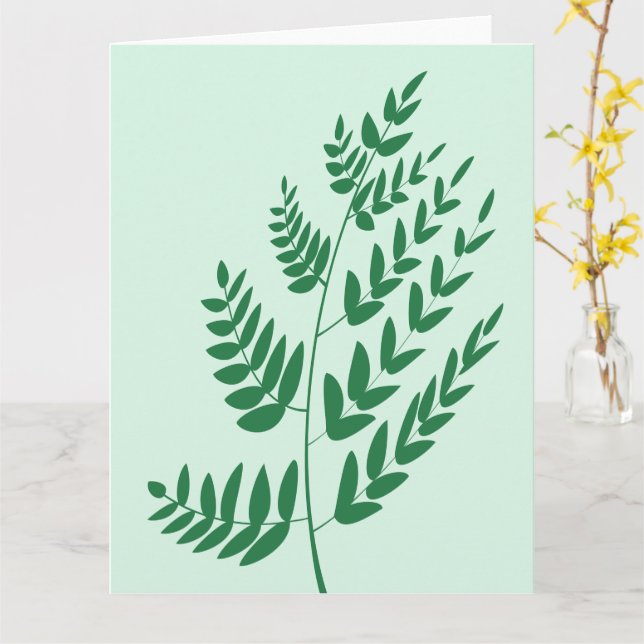 Tarjeta Hoja de planta verde (flor amarilla)